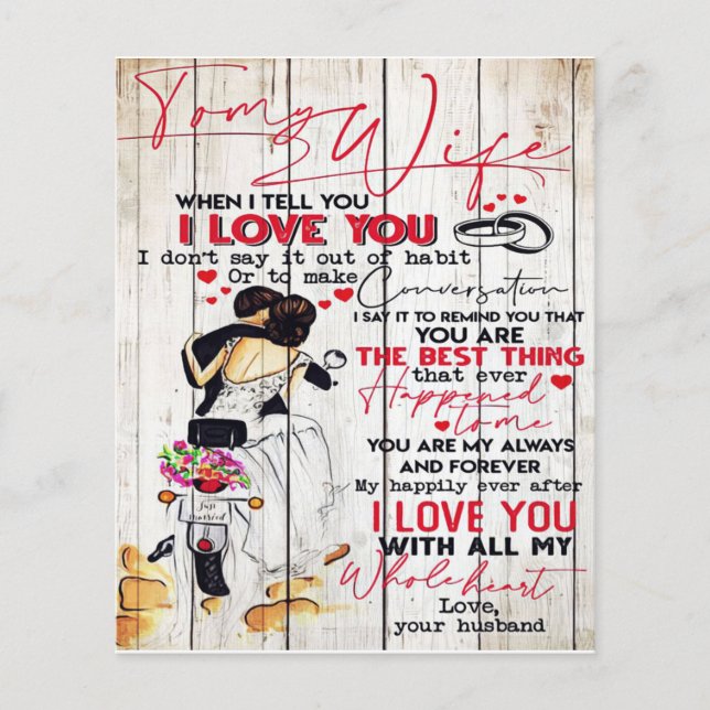 Flyer Marido Para Minha Esposa - Letra | Adorável presen (Frente)