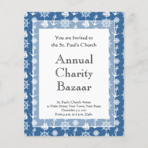 Flyer Marinheiro do capitão de navio azul náutico e