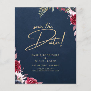 Flyer Marinho Azul Berry Floral Burgundy Fall