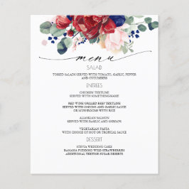Flyer Marinho Blue e Burgundy Red Floral