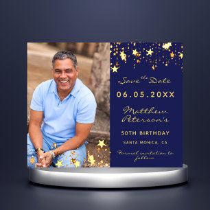 Flyer Marinho de aniversário - Orçamento de foto em ou