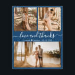 Flyer Marinho De Colagem De Fotos Orçamentárias Casament<br><div class="desc">Orçamento, Moderno, Elegante, Casamento com Mão (3) Colagem de Fotos Obrigado Personalizado barato com baixo orçamento. modelo obrigado de na moda com três fotos na frente e uma foto na parte de trás. ***POR FAVOR, NOTE! *** ROLE PARA BAIXO PARA OBTER MAIS INFORMAÇÕES! *** Com o texto "Amor e obrigados"...</div>