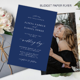 Flyer Marinho de orçamento e convite para casamento de f