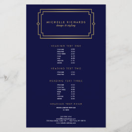 Flyer Marinho profissional de Deco de Arte Elegante/Dour