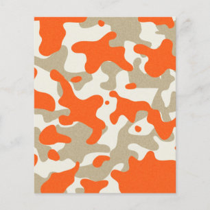 Flyer marisaL-camo013 ORANGE TAN BEIGE CAMOUFLAGE PATTER