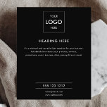 Flyer Marketing comercial preto mínimo para logotipos<br><div class="desc">Simples passageiro de negócios.</div>