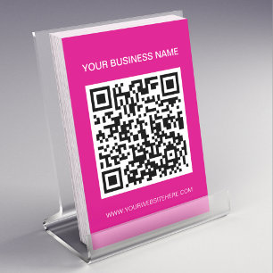 Flyer Marketing de código QR do promocional rosa quente