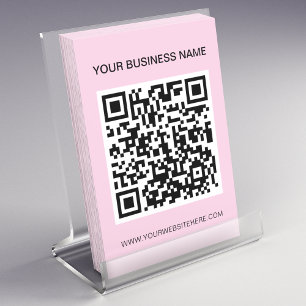 Flyer Marketing de código QR do Promocional Rosa Simples