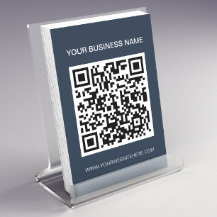 Flyer Marketing de código QR Promocional azul marinho