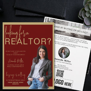 Flyer Marketing de Imóveis de Código QR de Realtor Perso