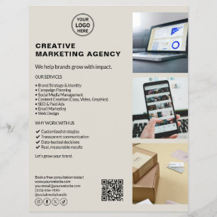 Flyer Marketing de logotipo moderno - Empresa neutra cri