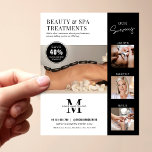 Flyer Marketing de negócios de beleza do salmão moderno<br><div class="desc">Folheto de marketing de Beleza Empresarial Minimalista com espaço para seu monograma ou logotipo, serviços, detalhes de contato e uma colagem de fotos. Este folheto de promocional spa ou salão profissional facilita a publicidade da sua maquiagem, chicotadas, sobrancelhas, unhas ou quaisquer outros serviços, bem como o desconto especial para clientes...</div>
