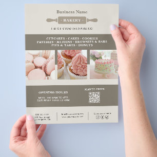 Flyer Marketing de Negócios de Rolo de Padaria