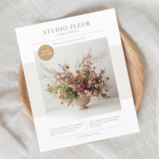 Flyer Marketing de Negócios Floral de Foto Moderno