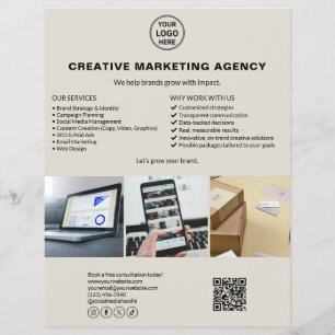 Flyer Marketing neutro do logotipo moderno