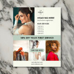 Flyer Marketing para empresa de fotos de logotipo verde<br><div class="desc">Apresentamos nosso design personalizado de folheto personalizado para sua pequena empresa! Com espaço para quatro fotos que chamam atenção,  o seu passageiro deve chamar atenção. Personalize sua lista de serviços para mostrar o que você oferece e não se esqueça de adicionar um título para ofertas ou promoções especiais.</div>