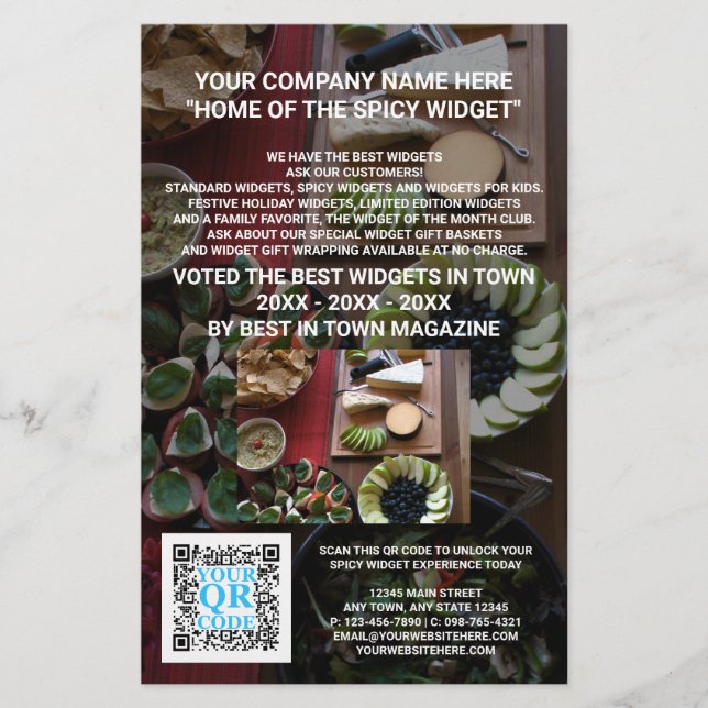 Flyer Marketing Personalizado de Foto Escuro do Código Q (Frente)