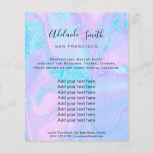 Flyer mármore azul pastel e dobras