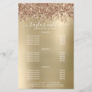 Flyer Máscara lente de ouro e rosa de na moda para elega