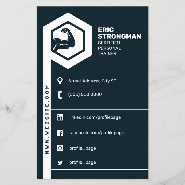 Flyer masculina minimalista do treinador de malhações (Frente)