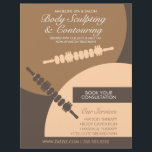 Flyer Massagem de Esculpimento do Corpo de Contorno<br><div class="desc">Corpo,  contorno e folheto para esculpir corpos para terapia de massagem - panfletos para terapia de madeira</div>