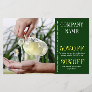 Flyer Massagem dos TERMAS da beleza do óleo essencial d