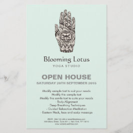 Flyer Massagem Terapista Henna Dragonfly Tattoo Mão