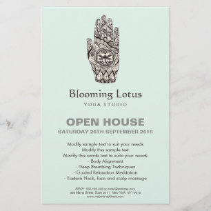 Flyer Massagem Terapista Henna Dragonfly Tattoo Mão