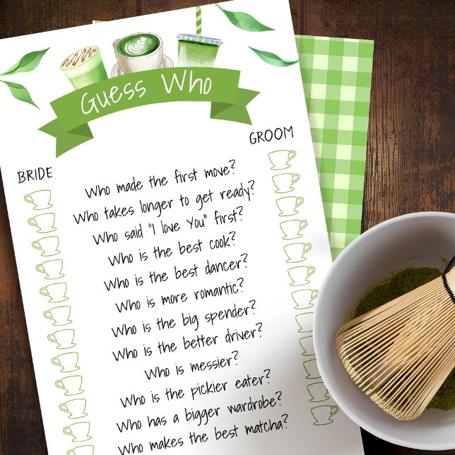 Flyer Matcha Bridal Shower Game Card (Criador carregado)