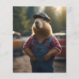 Flyer "Mecânico Capivara: Graxa, Engrenagens e Boas Vibr