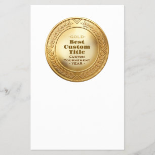 Flyer Medalha de Ouro Realista 3D Personalizável e Premi