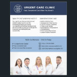Flyer Medical Clinic Urgent Care Custom Logo QR<br><div class="desc">Promote your urgent care services with this professional walk-in clinic flyer designed to attract patients who need fast and convenient medical care. Ideal for urgent care centers, walk-in clinics, and medical offices, this customizable flyer allows you to add your clinic logo, services, contact information, and a QR code linking to...</div>