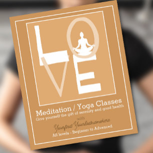 Flyer Meditação de Classe YOGA AMAR Terapêutica de Saúde