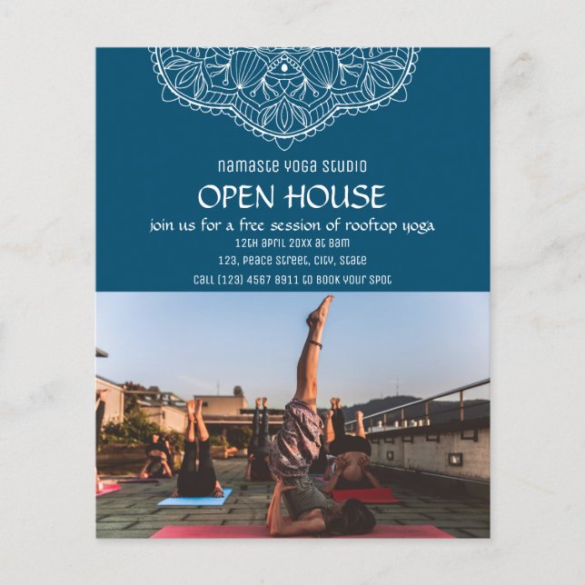 Flyer Meditação Yoga Foto do Promocional Open House (Frente)