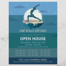 Flyer Meditação Yoga Pose Moon Ilha Aberta