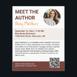 Flyer Meet the Author Promo Photo Modern Photo<br><div class="desc">Promote your book signing or author event with this clean, modern “Meet the Author” flyer template. Featuring a warm brown color palette, elegant typography, and space for an author photo, this design helps bookstores, writers, and event organizers create a professional event announcement that attracts readers. Who it’s for: Authors, bookstores,...</div>