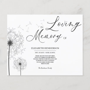 Flyer Memória de simpatia orçamentária /Obrigado.