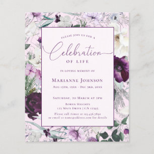 Flyer Memorial do Orçamento Celebração Floral Rosa-Rosa