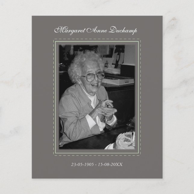 Flyer Memoriam Lembrança: Foto de Aviso de Morte (Frente)