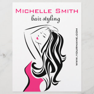 Flyer Menina adorável com cabelo ondulado Branding