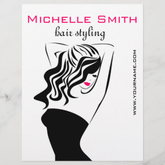Flyer Menina adorável com cabelo ondulado Branding