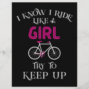 Flyer Menina de bicicleta branca ciclita ciclista femini