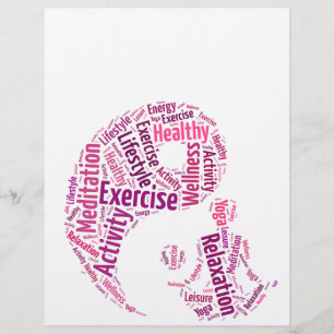 Flyer Menina praticando yoga sob o símbolo Yin Yang