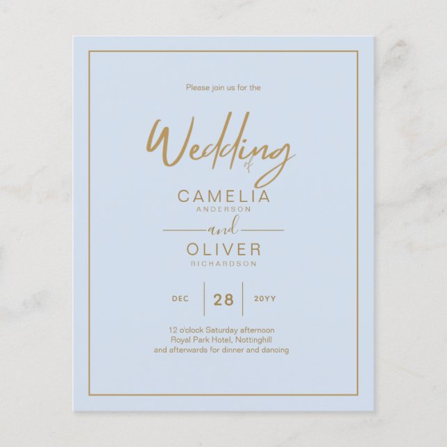 Flyer MENOR ORÇAMENTO Dourado Script de Texto Elegante M (Frente)