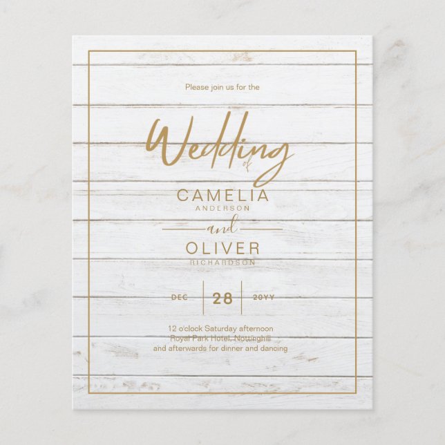 Flyer MENOR ORÇAMENTO Dourado Script de Texto Elegante M (Frente)