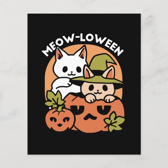 Flyer Meow-Loew - Festivo Halloween Design (Frente)