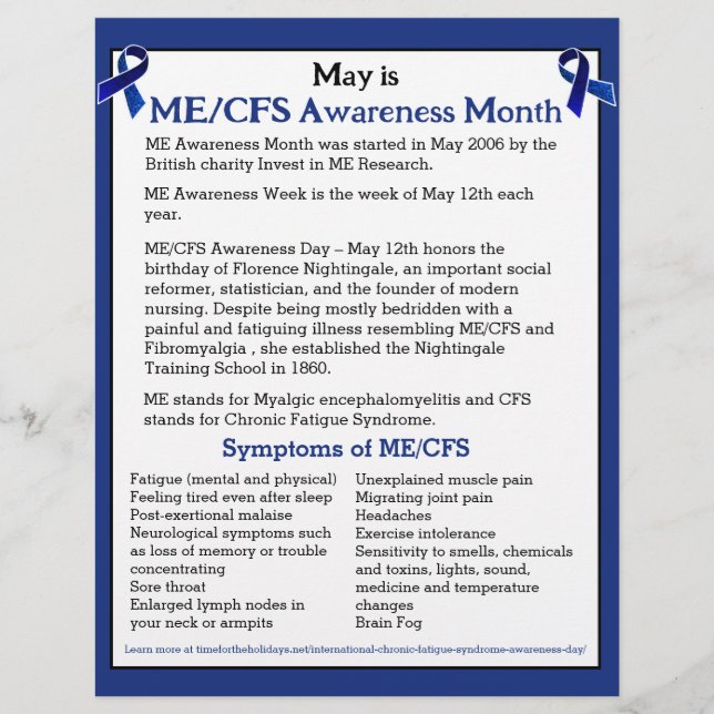 Flyer Mês, Dia e Semana de Consciência ME/CFS (Frente)