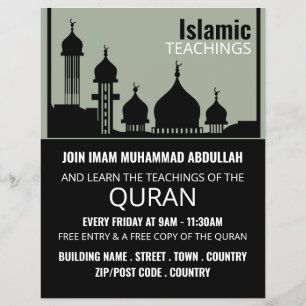 Flyer Mesquita Silhouette, Anúncio de Ensino Islâmico
