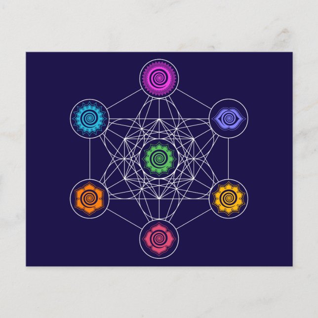 Flyer Metatrons Cube, Chakras, Centros de Energia Cósmic (Frente)
