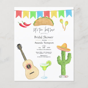 Flyer Mexicano Fiesta Taco sobre Chá de panela de Amor